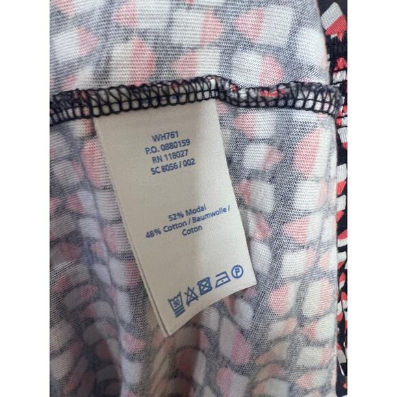 Boden Women's Cap Sleeve Gathered Waist Dress Navy Pink‎ White Print Size 12 - Picture 4 of 6